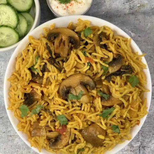 Mushroom biriyani